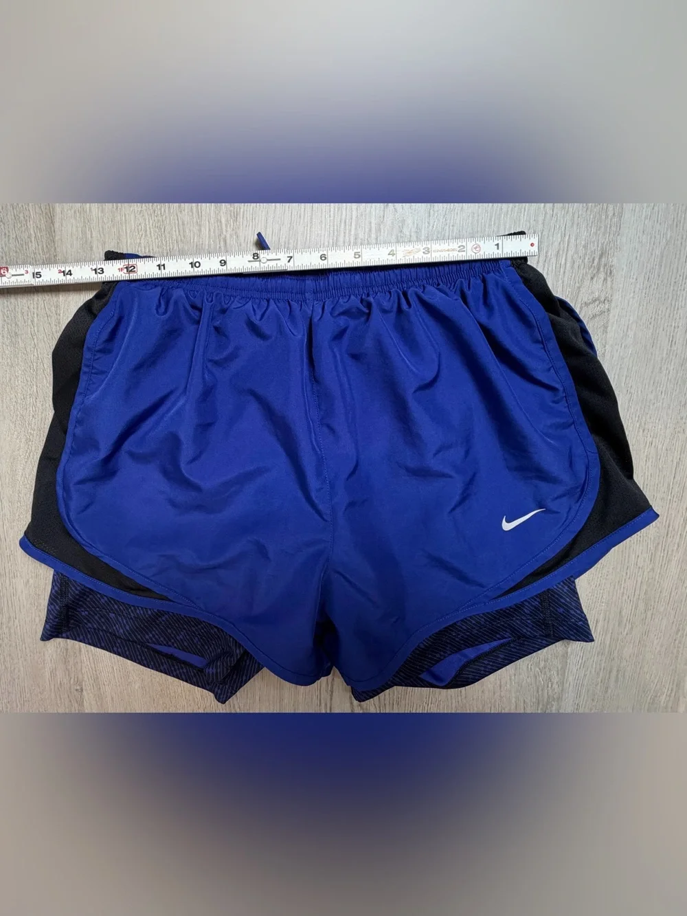 Nike Dri-FIT 2-in-1 Royal Blue Black Running Shorts M